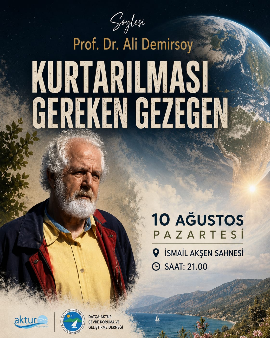 Prof. Dr. Ali Demirsoy; 10 Ağustos Pazartesi, saat 21.00'de Aktur